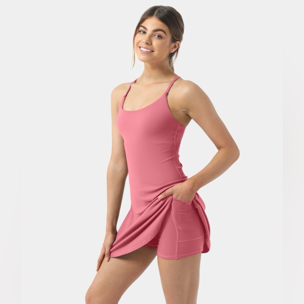 Halara Active Dress with Built In Shorts Pink Size 1X  NEW WITHOUT TAGS
